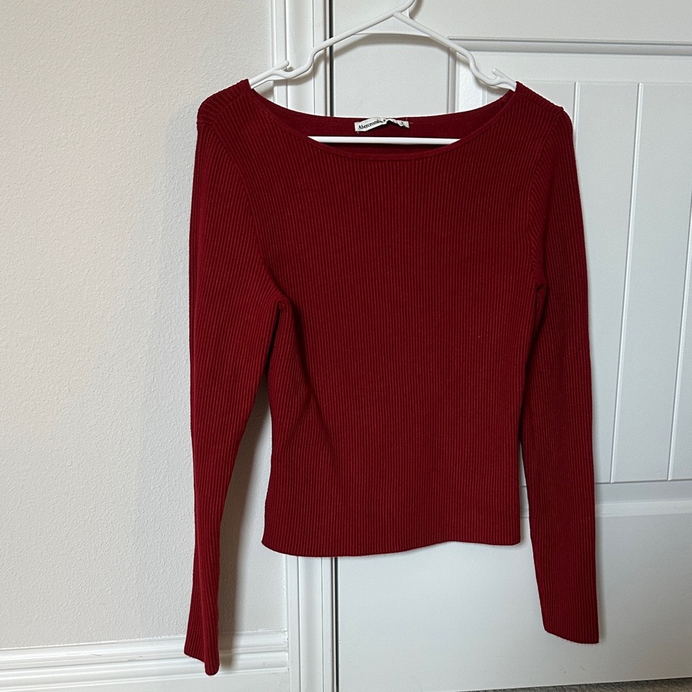 Abercrombie & Fitch Deep Red Long Sleeve Top